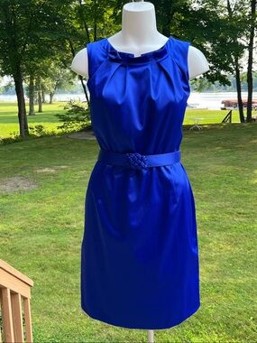 Jones New York modern vintage satin sheath dress 16